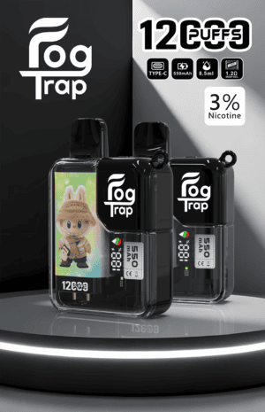 Alternative view of Fog Trap 限量聯名 蠟筆小新 × LABUBU 12000口拋棄式 雙檔功率切換 油電數位顯示屏 潮流大煙霧主機【買10送1・全台現貨】